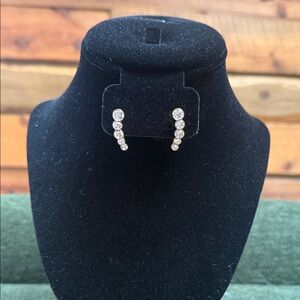 J. Crew Gold-Tone Crystal Curved Stud Earrings